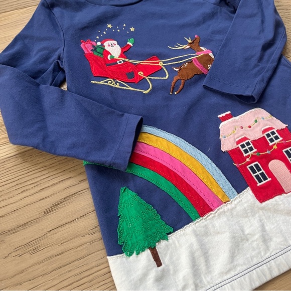 Mini Boden Christmas appliqué dress 4/5 - Picture 4 of 4